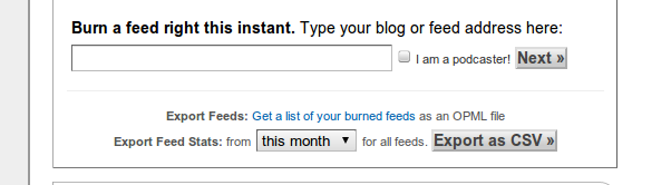 Add rss to feedburner