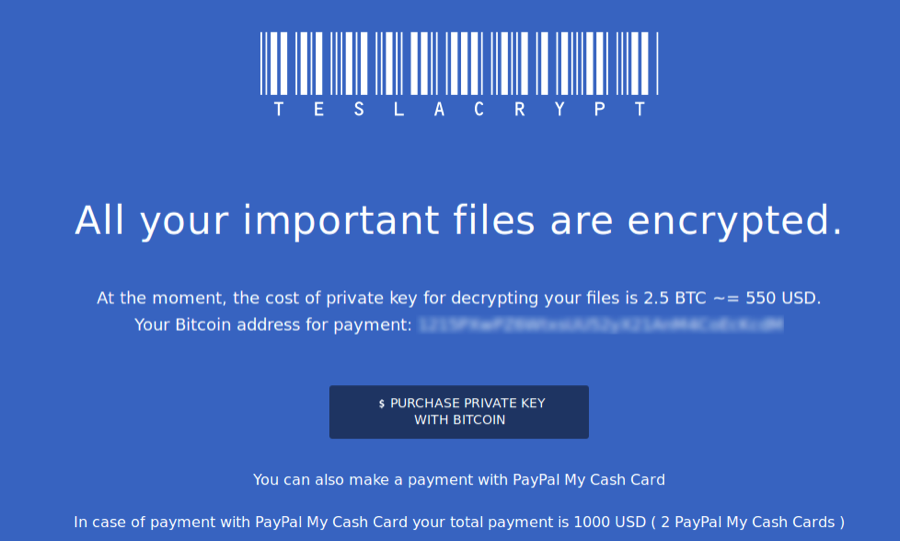 teslacrypt ransomware