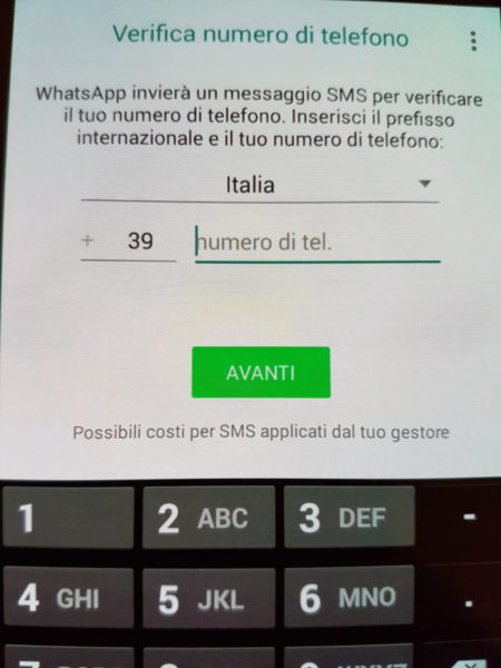 attiva whatsapp