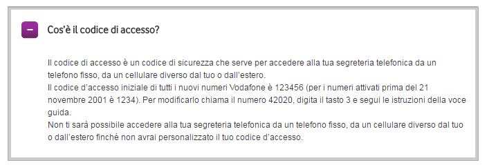 vodafone segreteria telefonica